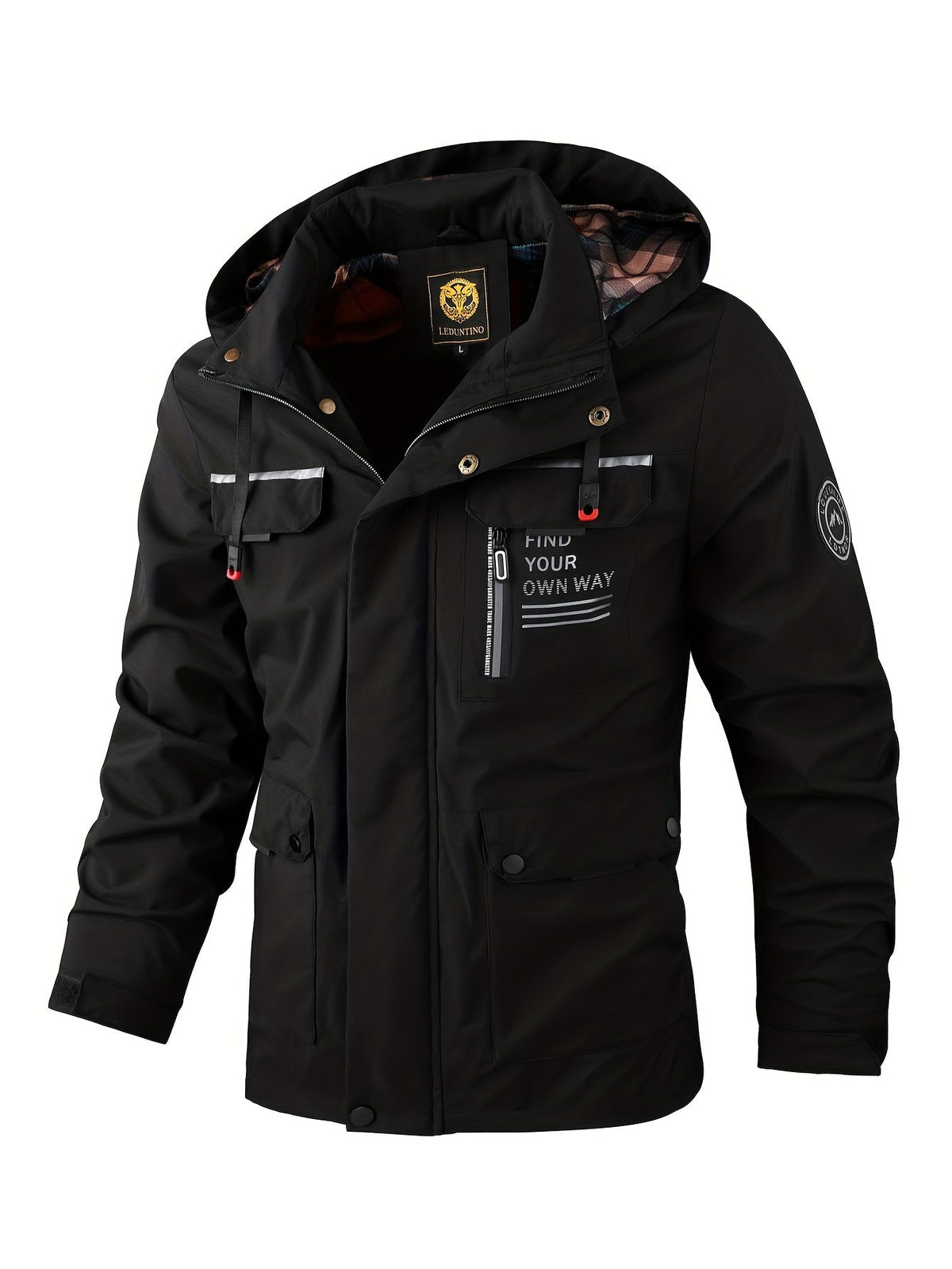 Men's Waterproof Winter Jacket with Adjustable Hood