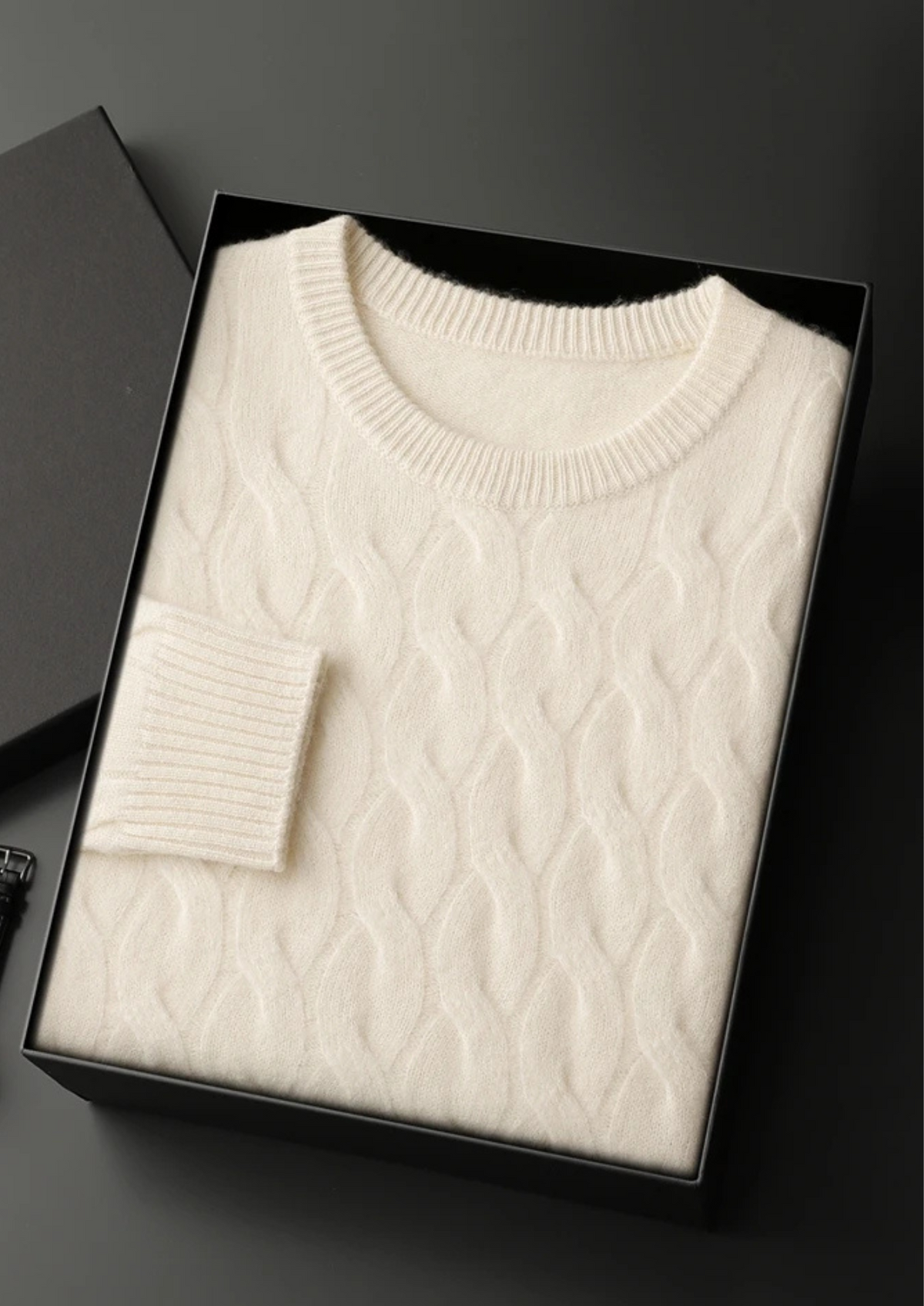 Cable Knit Wool Crewneck