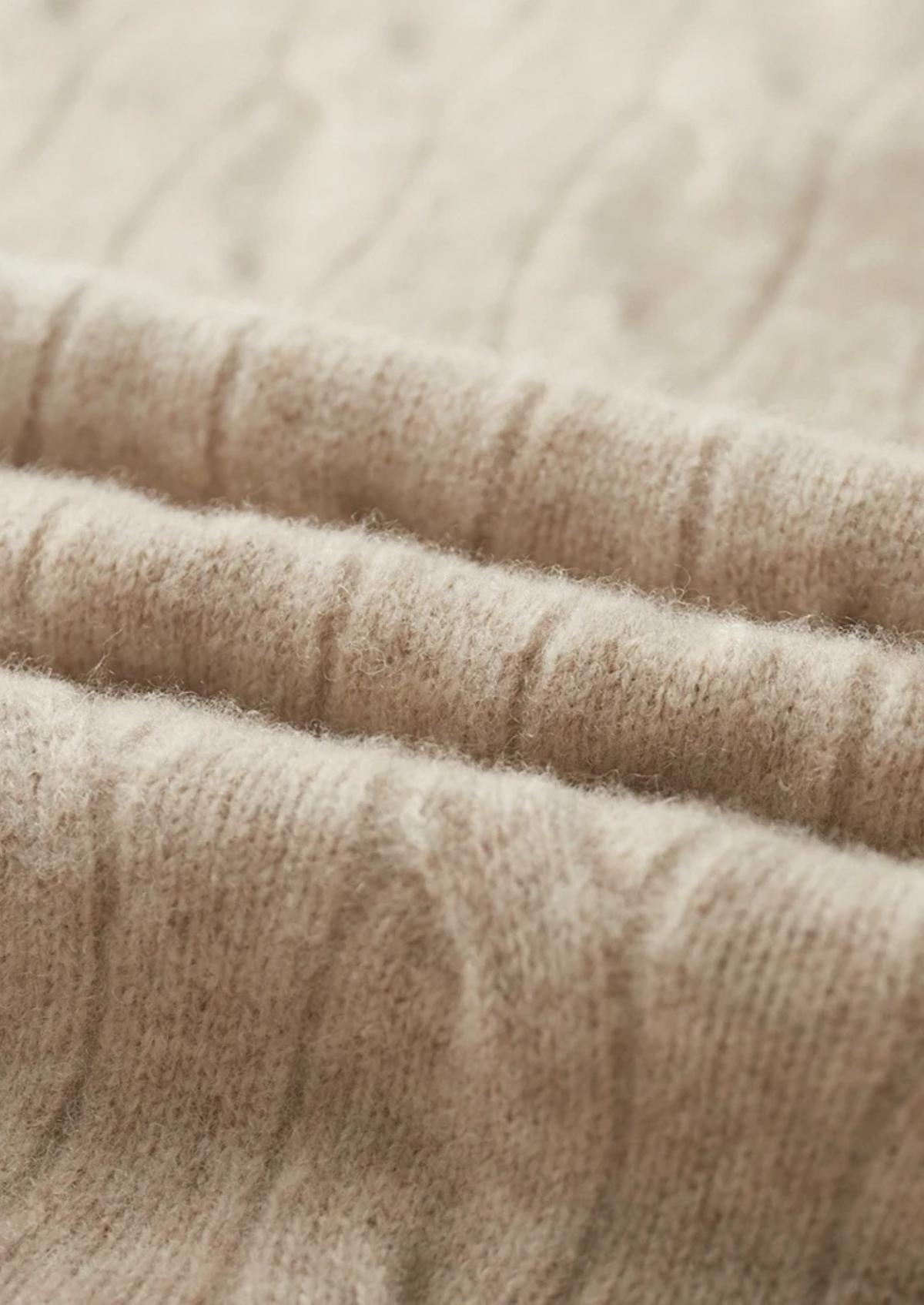 Cable Knit Wool Half Zip