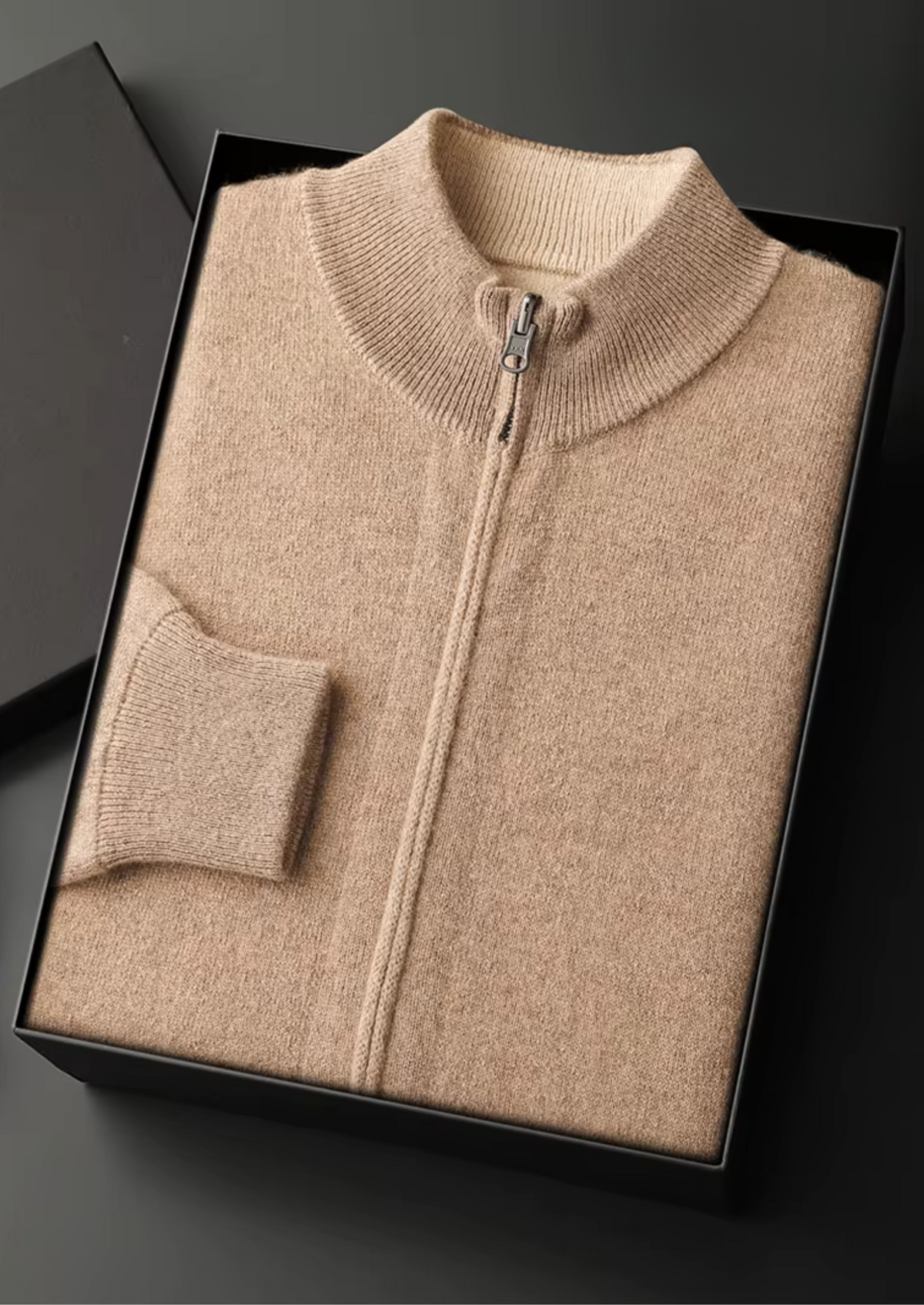 Fine Knit Wool Zip Cardigan