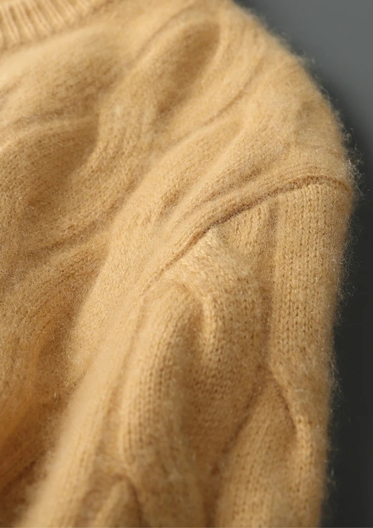 Cable Knit Wool Crewneck