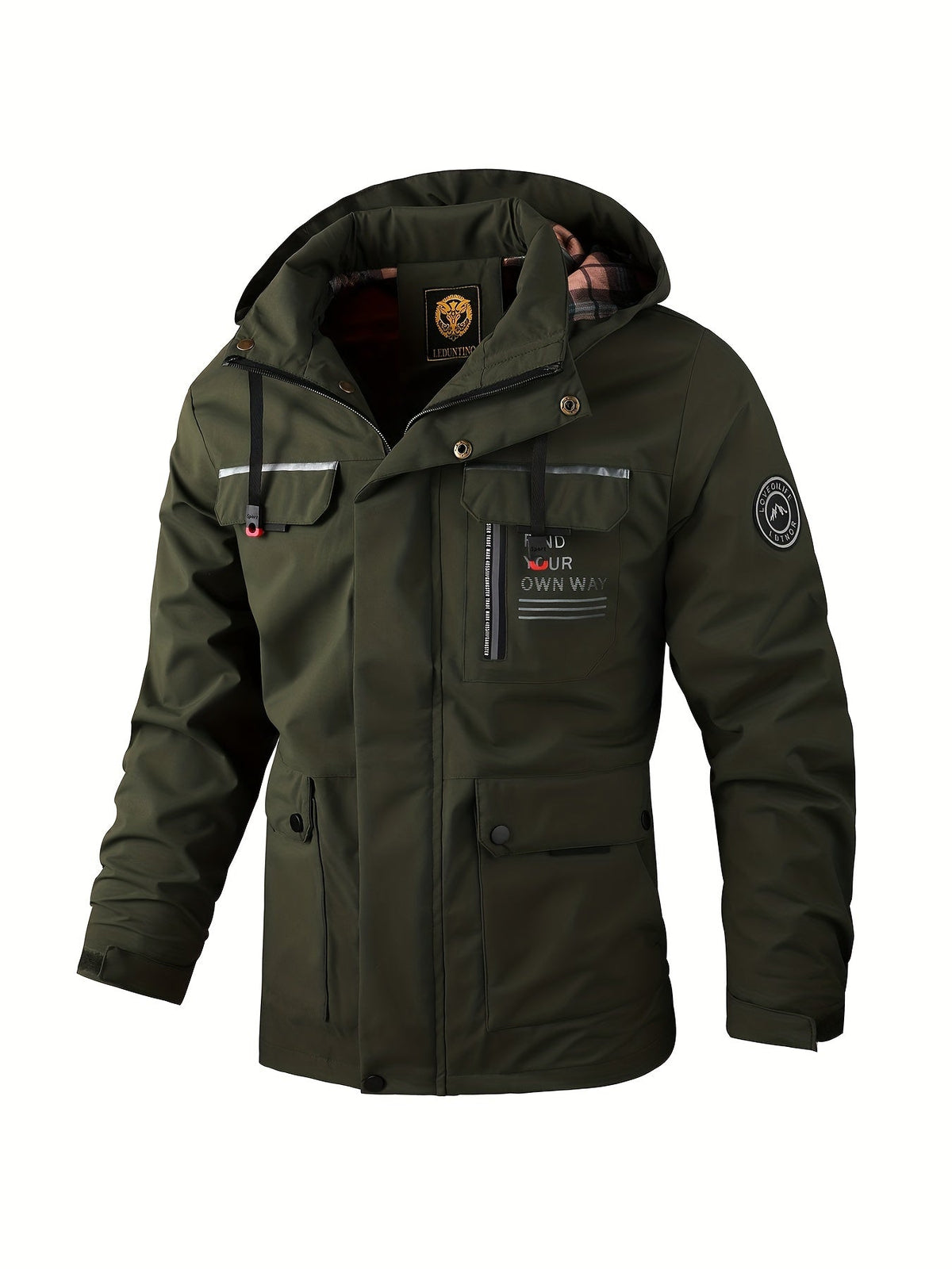Men's Waterproof Winter Jacket with Adjustable Hood