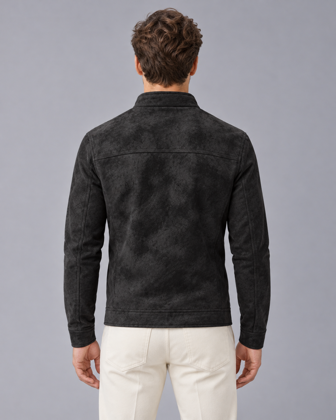 Men’s Casual Zip Up Leather Biker Jacket