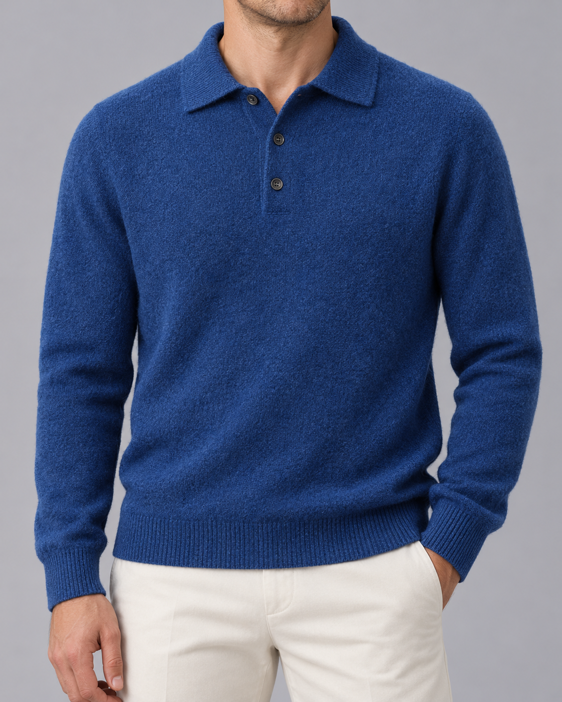 Men's Cashmere with Polo Collar