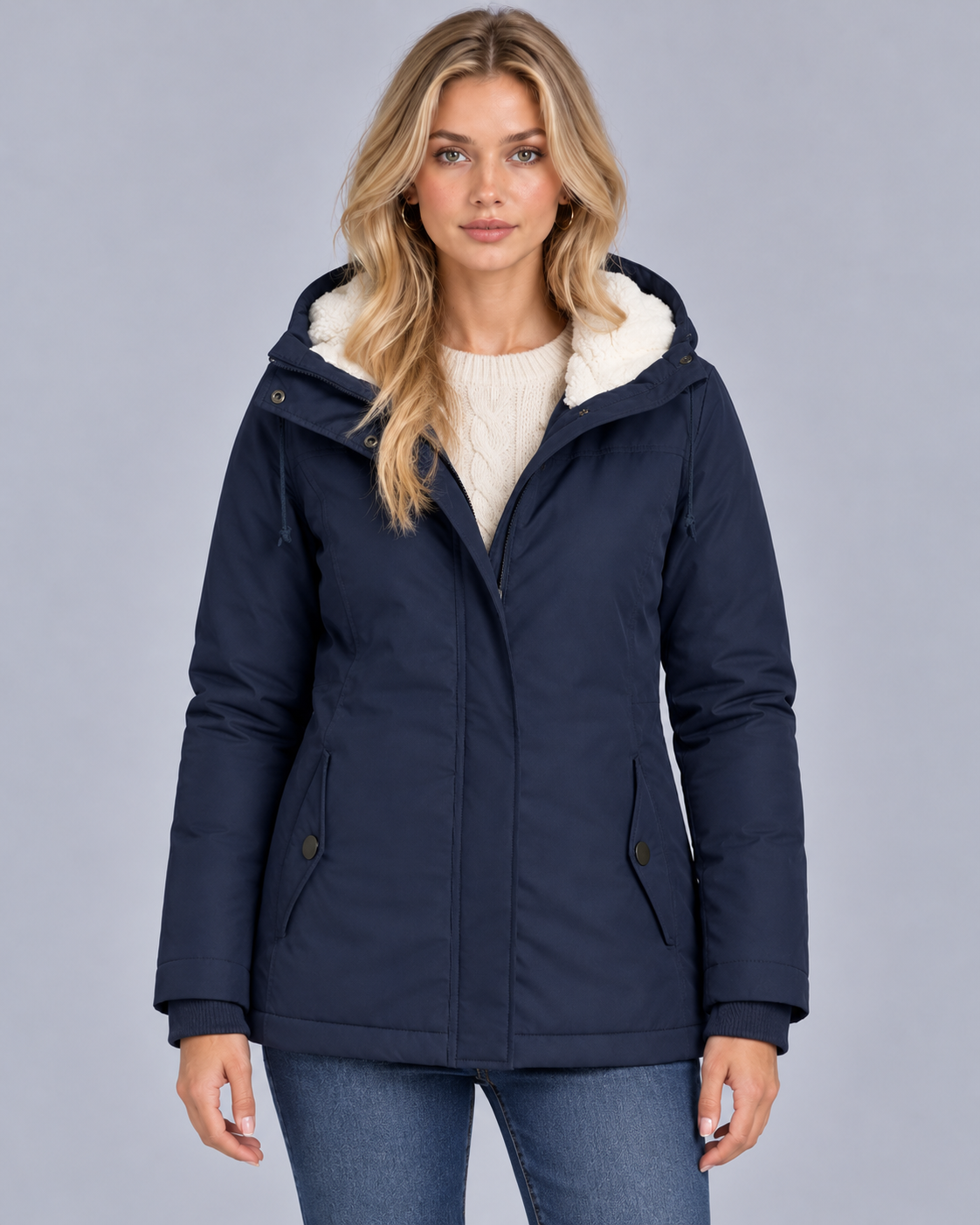 Women's Waterproof Parka with Lined Hood