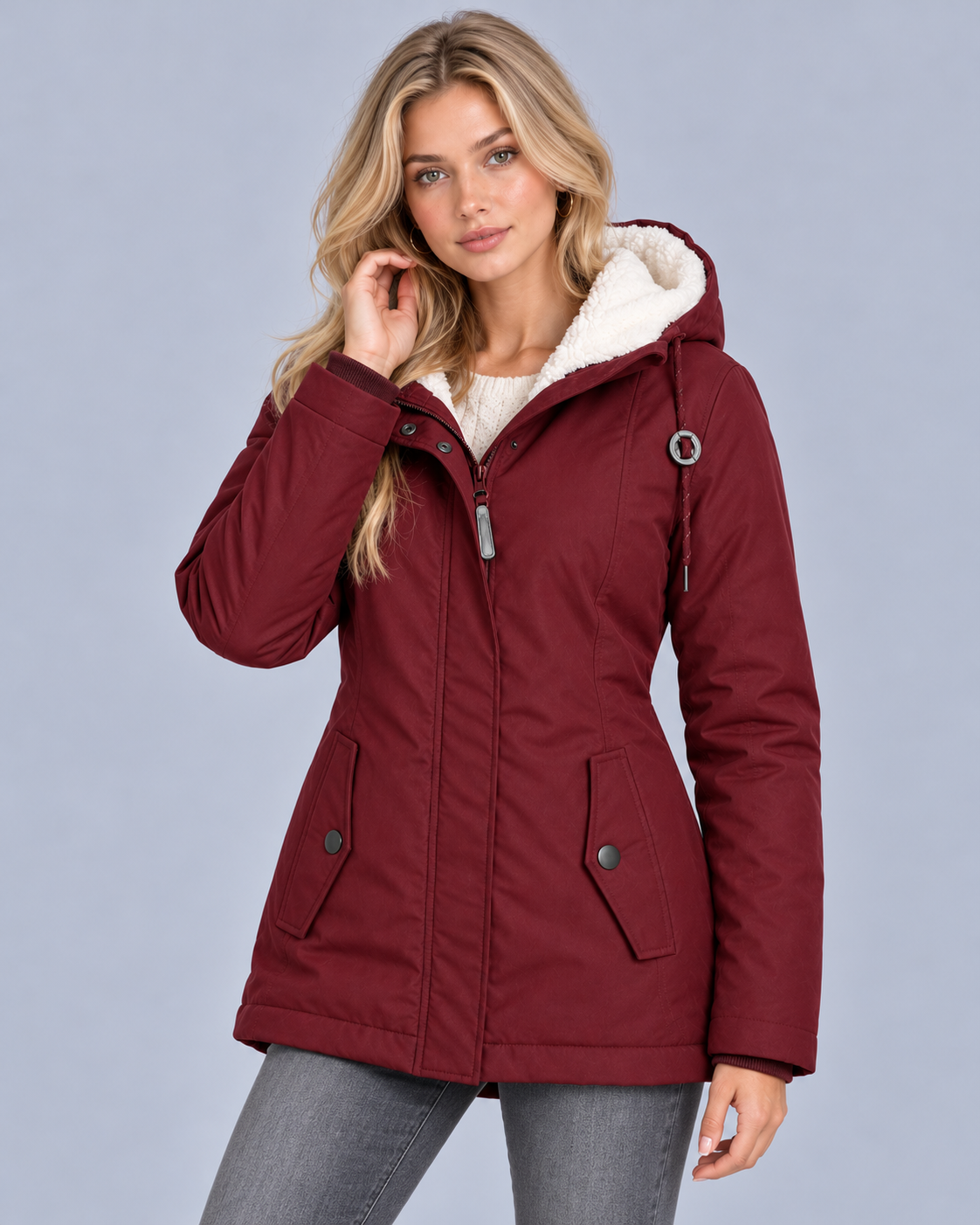 Women's Waterproof Parka with Lined Hood