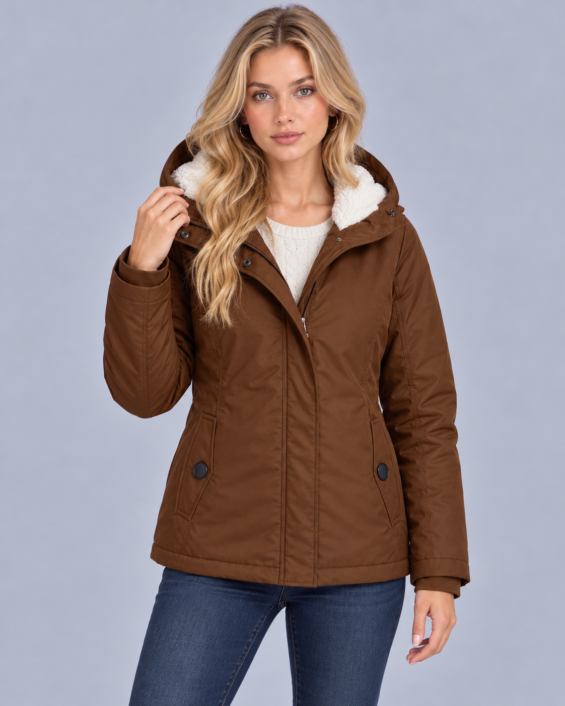 Women's Waterproof Parka with Lined Hood