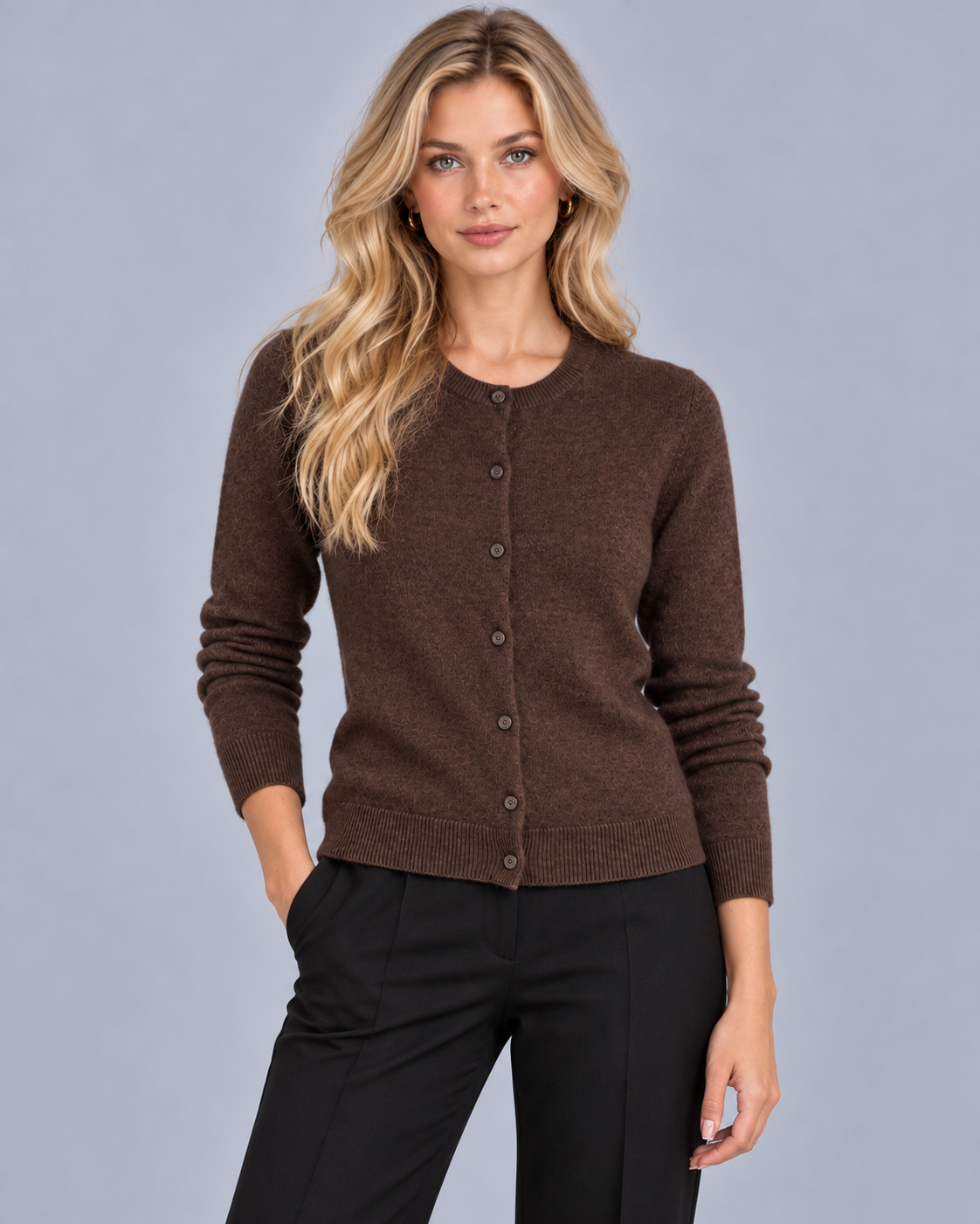 Women's Fine Knit Button Up Cardigan