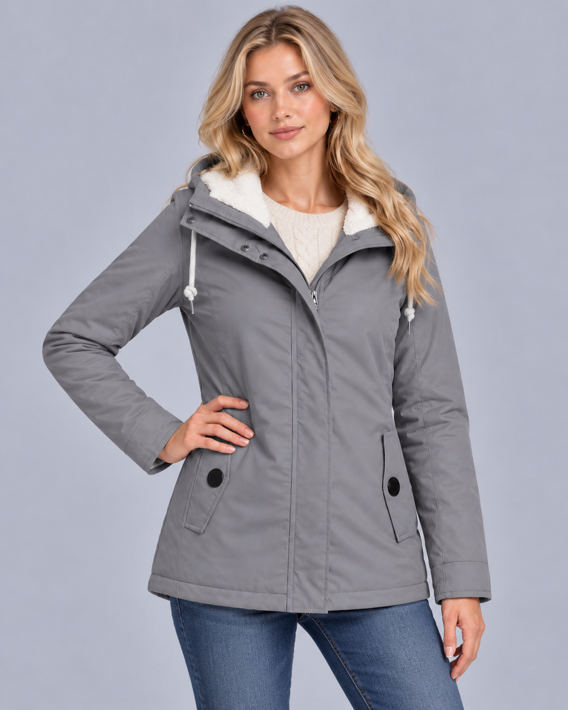 Women's Waterproof Parka with Lined Hood
