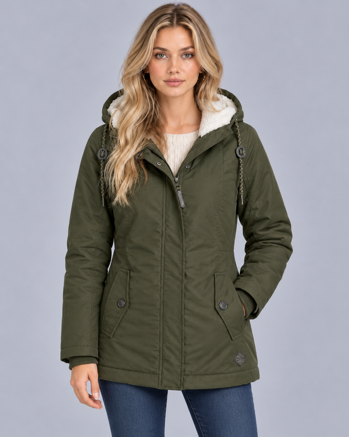 Women's Waterproof Parka with Lined Hood