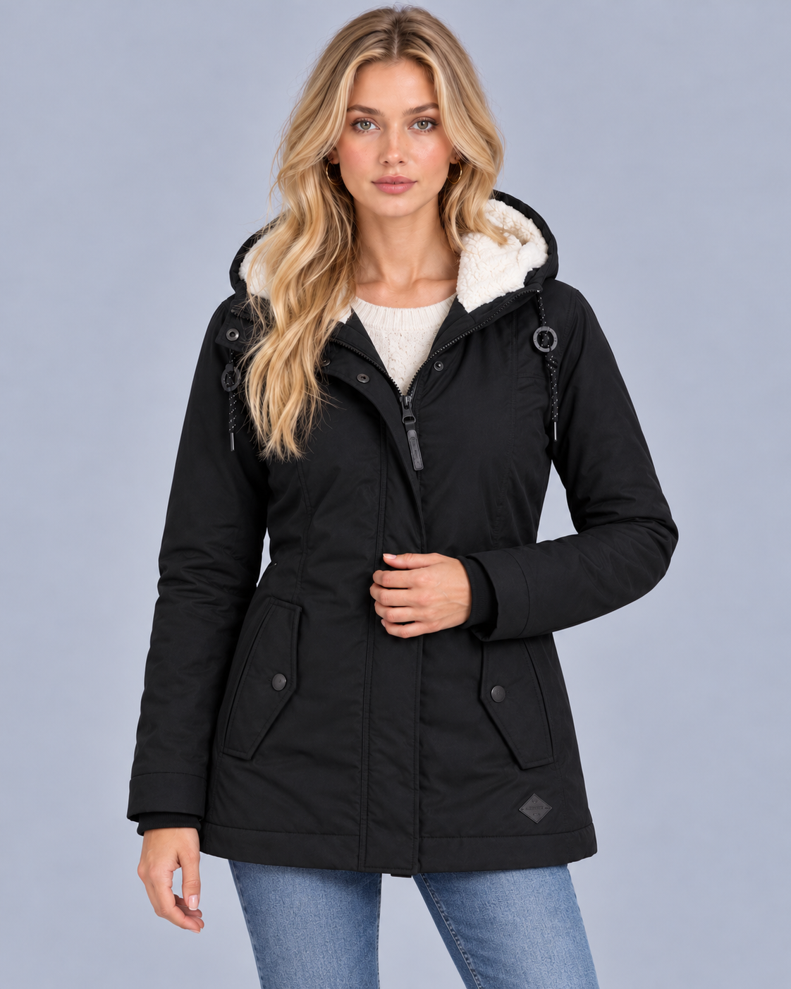 Women's Waterproof Parka with Lined Hood