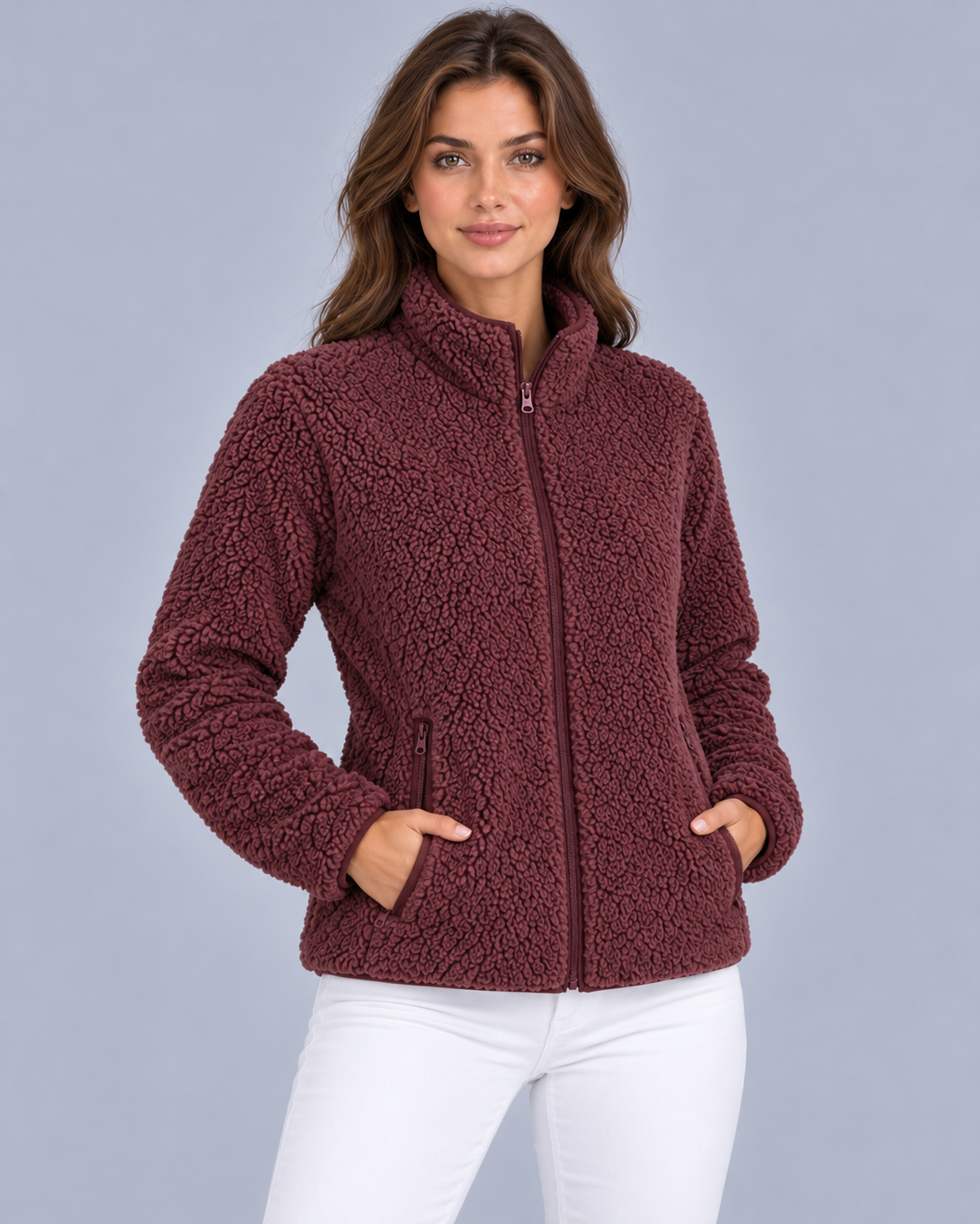 Women's Full-Zip Sherpa Fleece Jacket