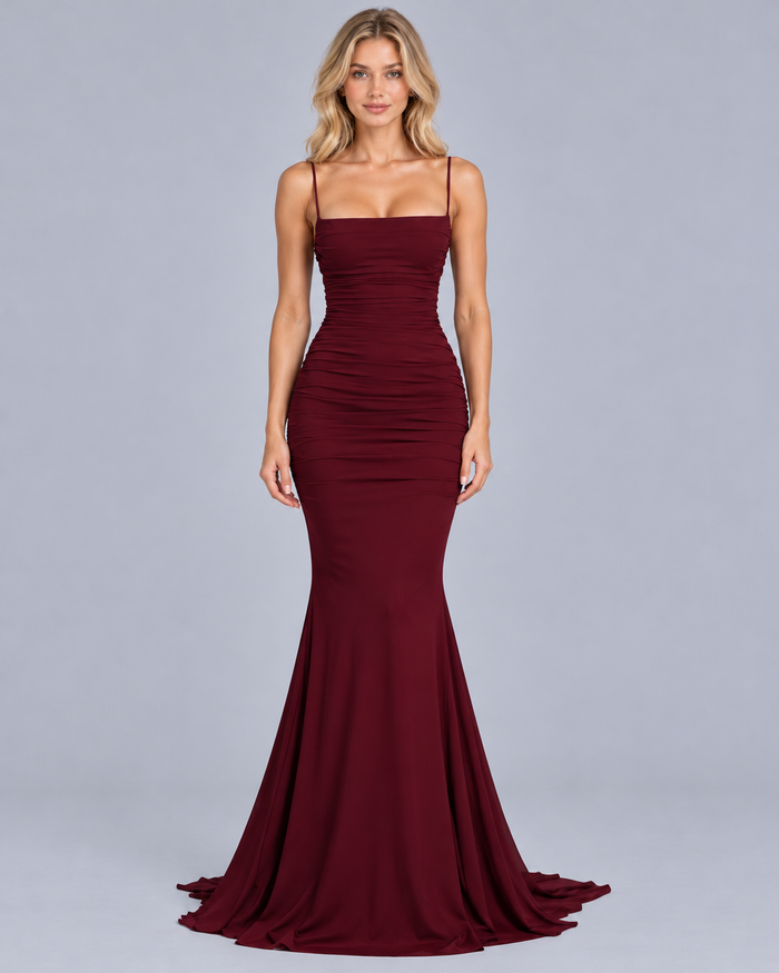 Women's Mermaid Maxi Dress with Spaghetti Straps