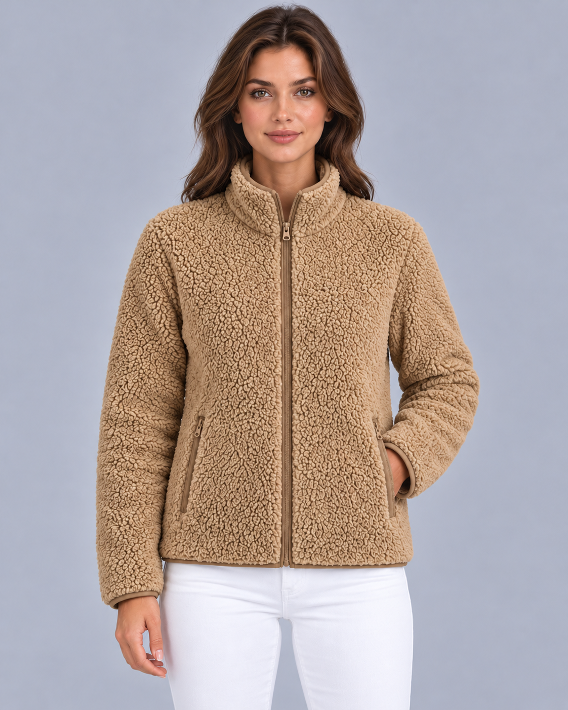 Women's Full-Zip Sherpa Fleece Jacket