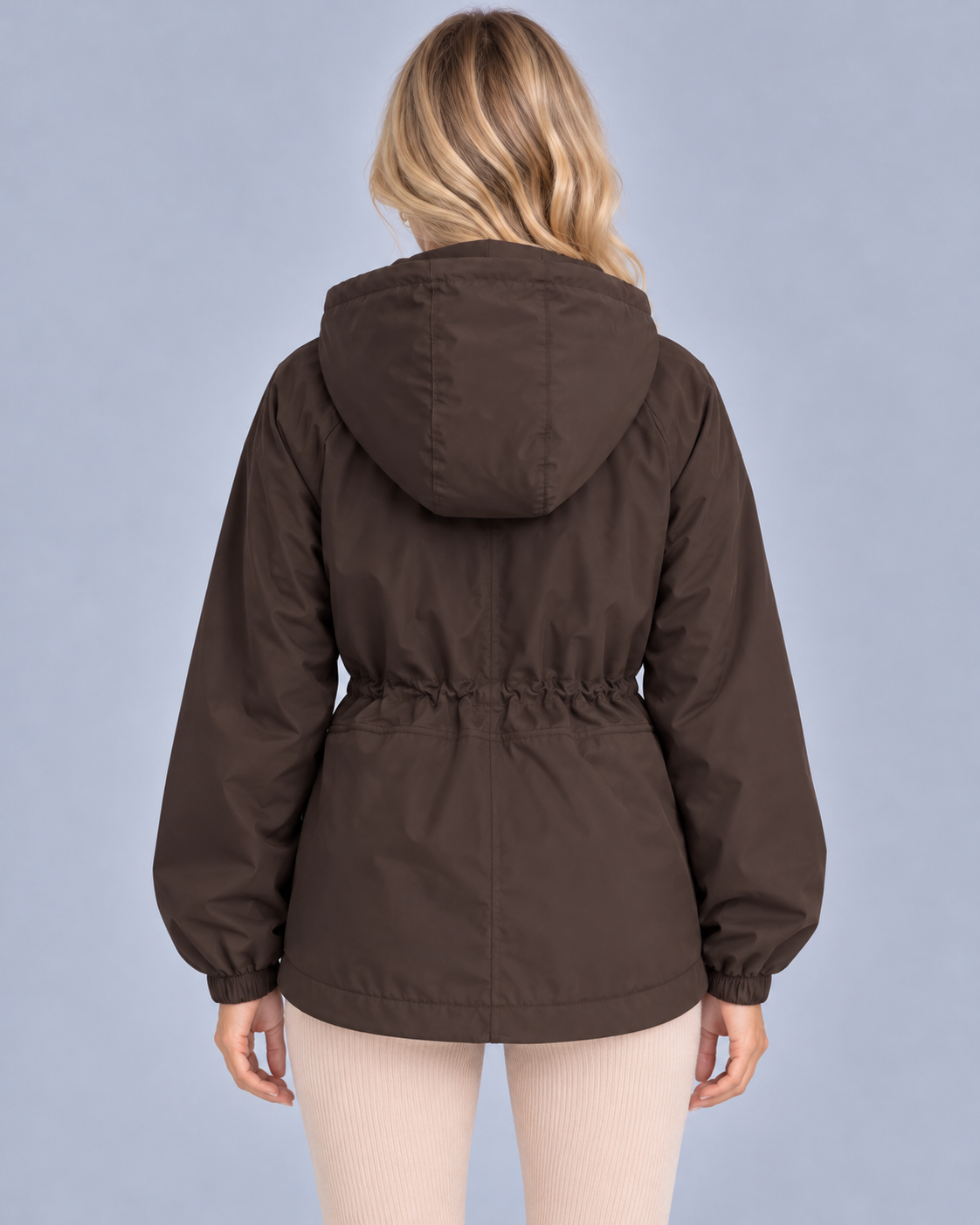 Women’s Hooded Rain Jacket | Water & Wind Resistant Drawstring Coat