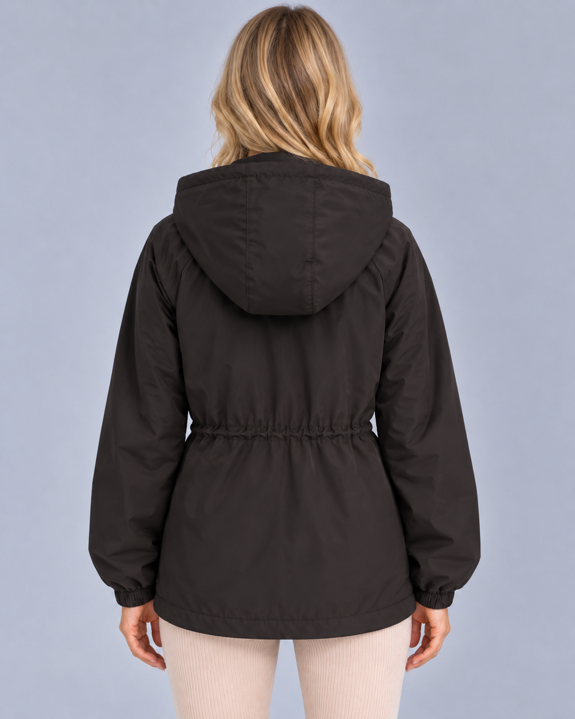 Women’s Hooded Rain Jacket | Water & Wind Resistant Drawstring Coat