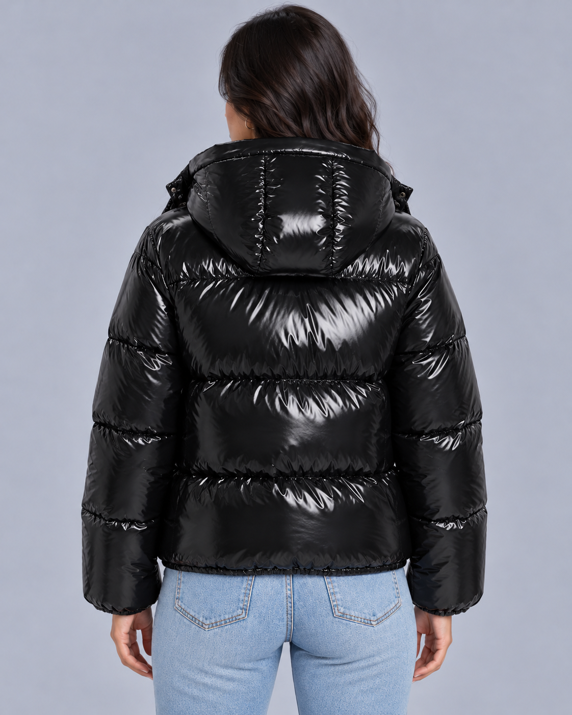 Women's Glossy Cropped Puffer Jacket | 100% Weather-Resistant Coat