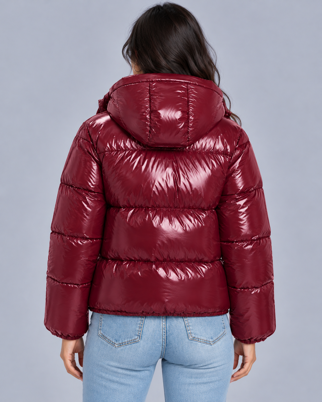 Women's Glossy Cropped Puffer Jacket | 100% Weather-Resistant Coat