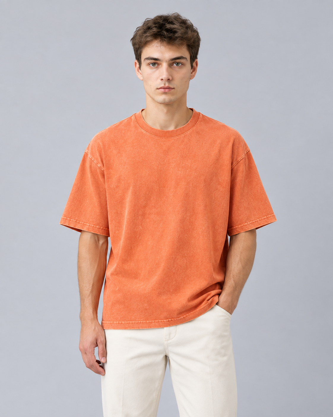 Men's Heavyweight Cotton T-Shirt | Oversized Vintage Mineral Wash Tee