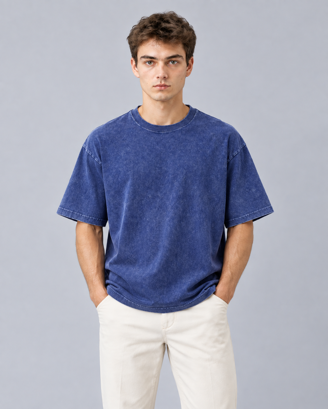 Men's Heavyweight Cotton T-Shirt | Oversized Vintage Mineral Wash Tee