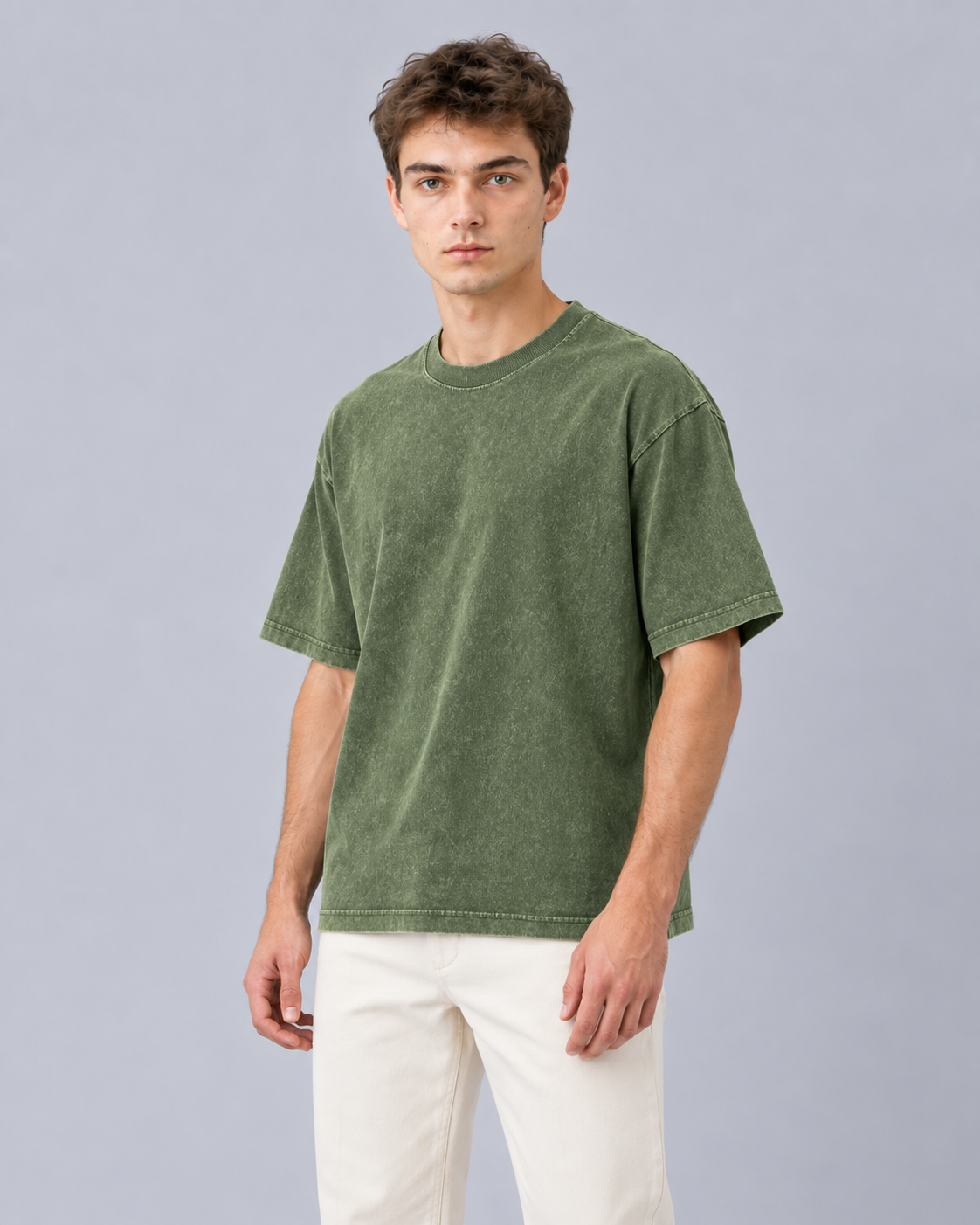 Men's Heavyweight Cotton T-Shirt | Oversized Vintage Mineral Wash Tee