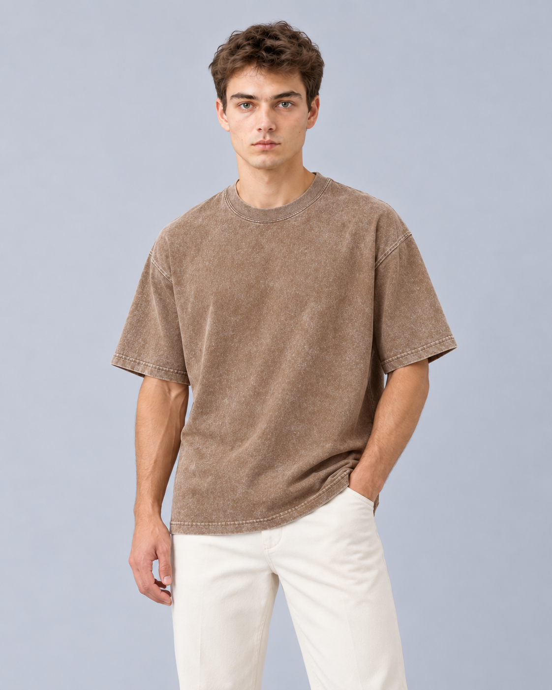 Men's Heavyweight Cotton T-Shirt | Oversized Vintage Mineral Wash Tee