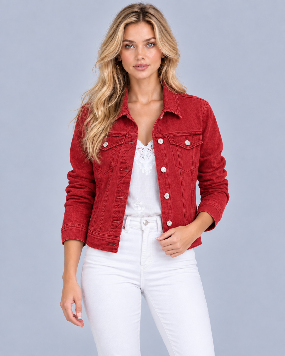 Women's Stretch Denim Jacket | Western-Style Button-Up Jacket