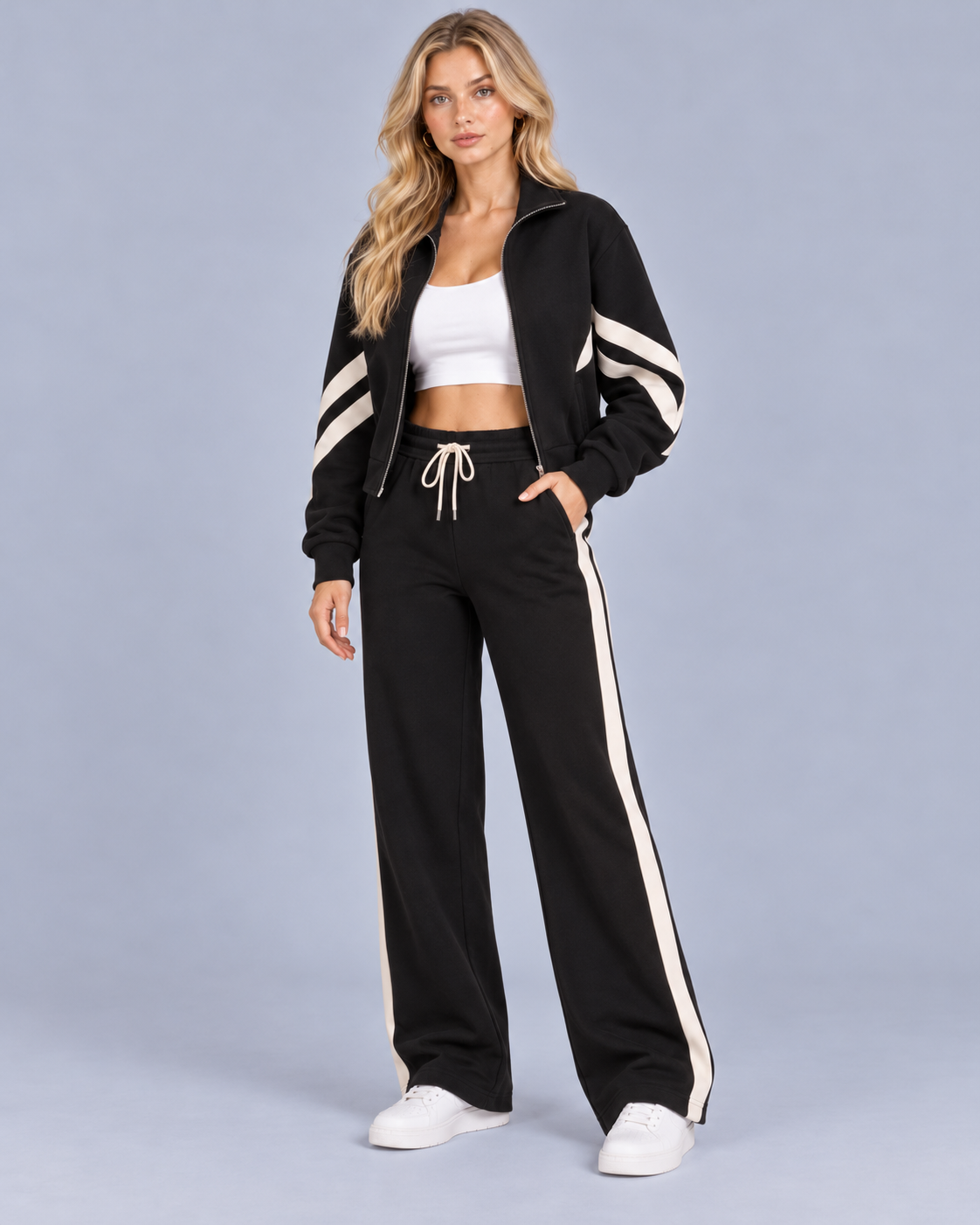 Women's Side Stripe Wide-Leg Tracksuit