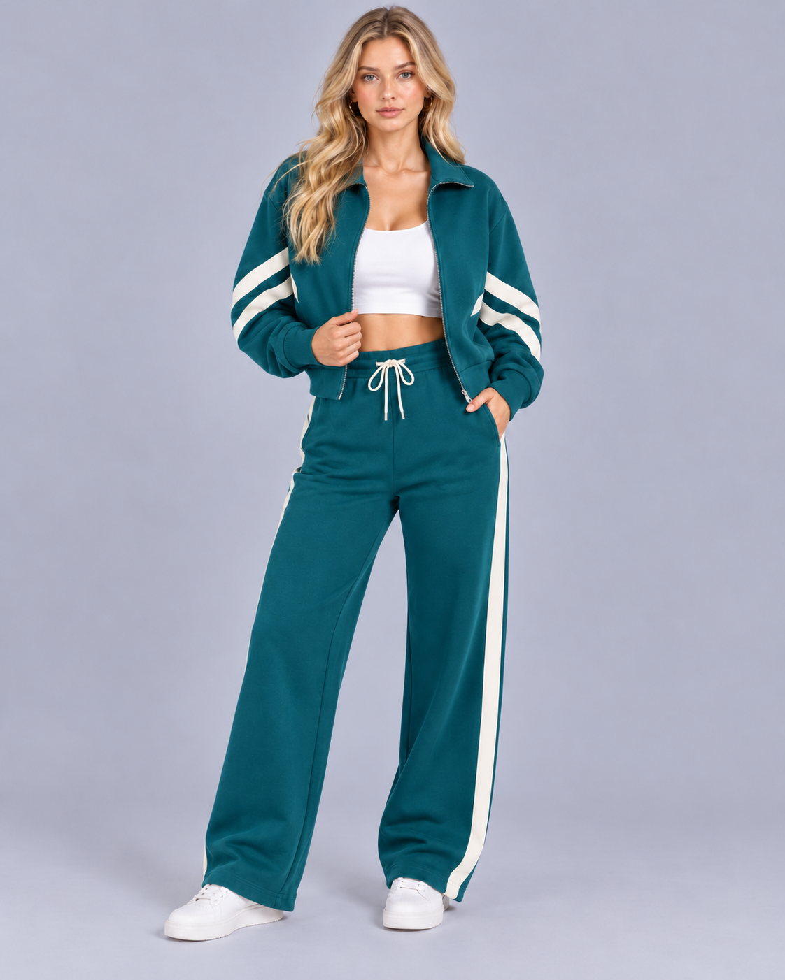 Women's Side Stripe Wide-Leg Tracksuit