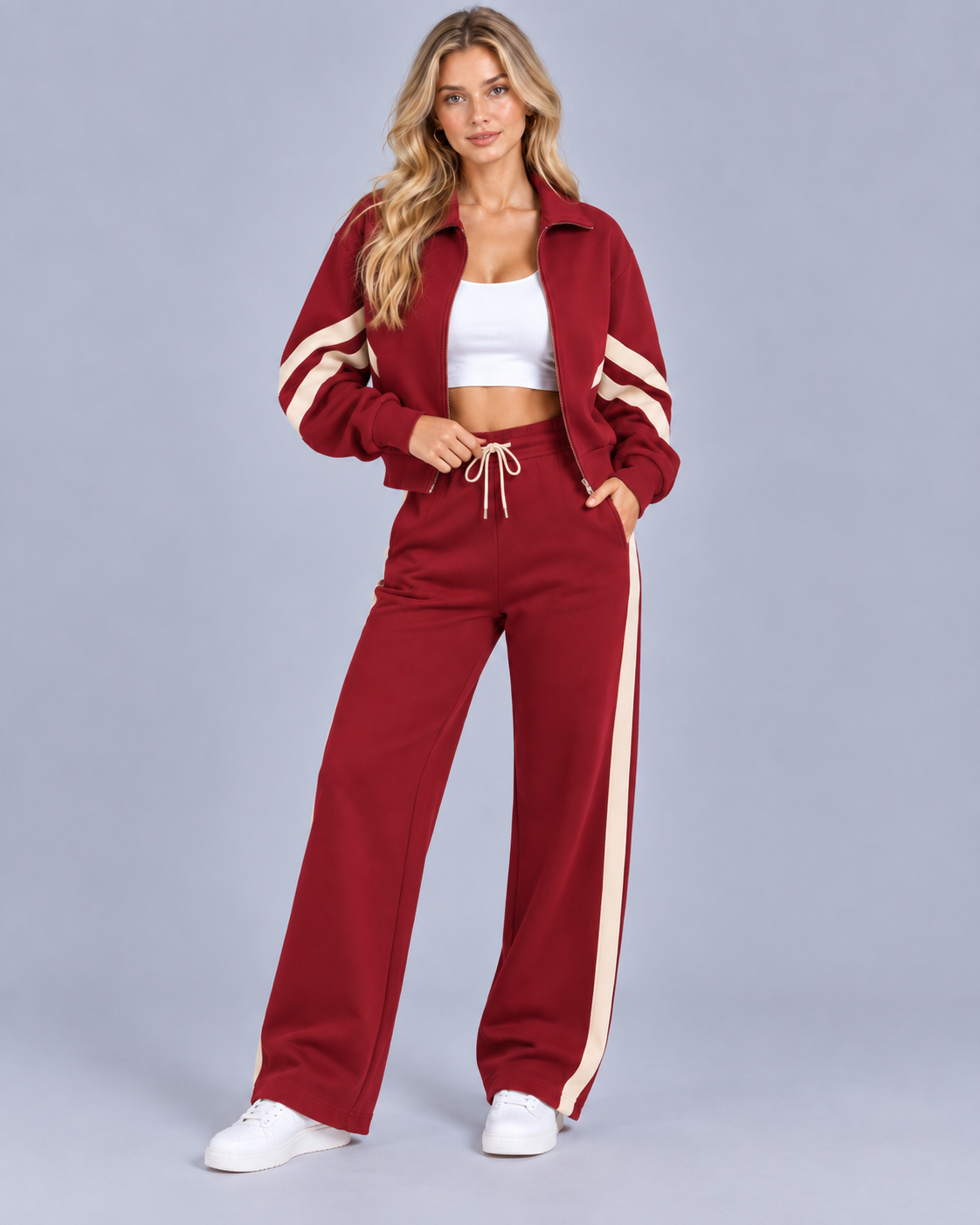 Women's Side Stripe Wide-Leg Tracksuit