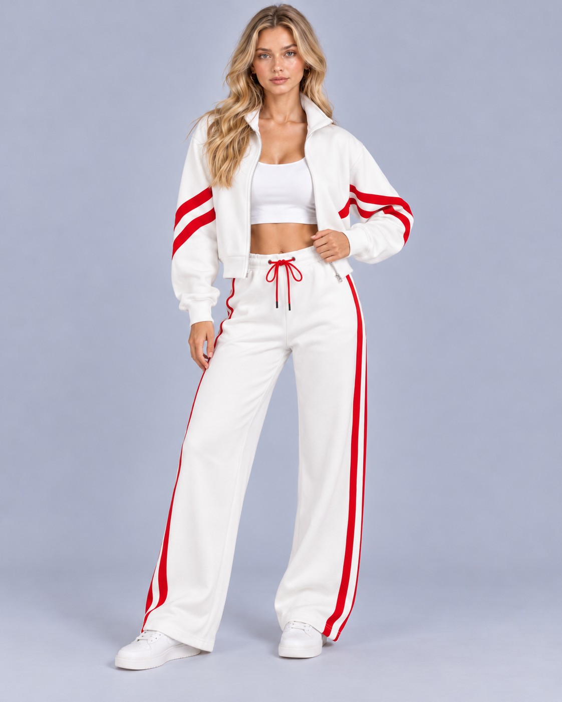 Women's Side Stripe Wide-Leg Tracksuit