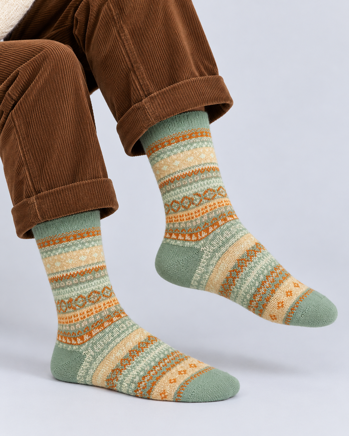 Fair Isle Cotton Crew Socks Pack