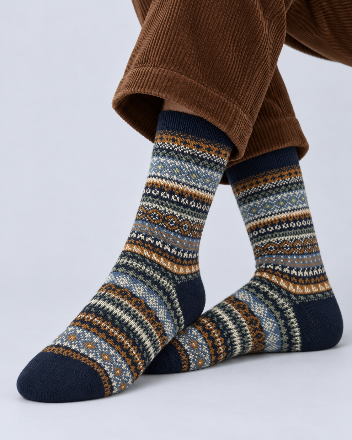 Fair Isle Cotton Crew Socks Pack