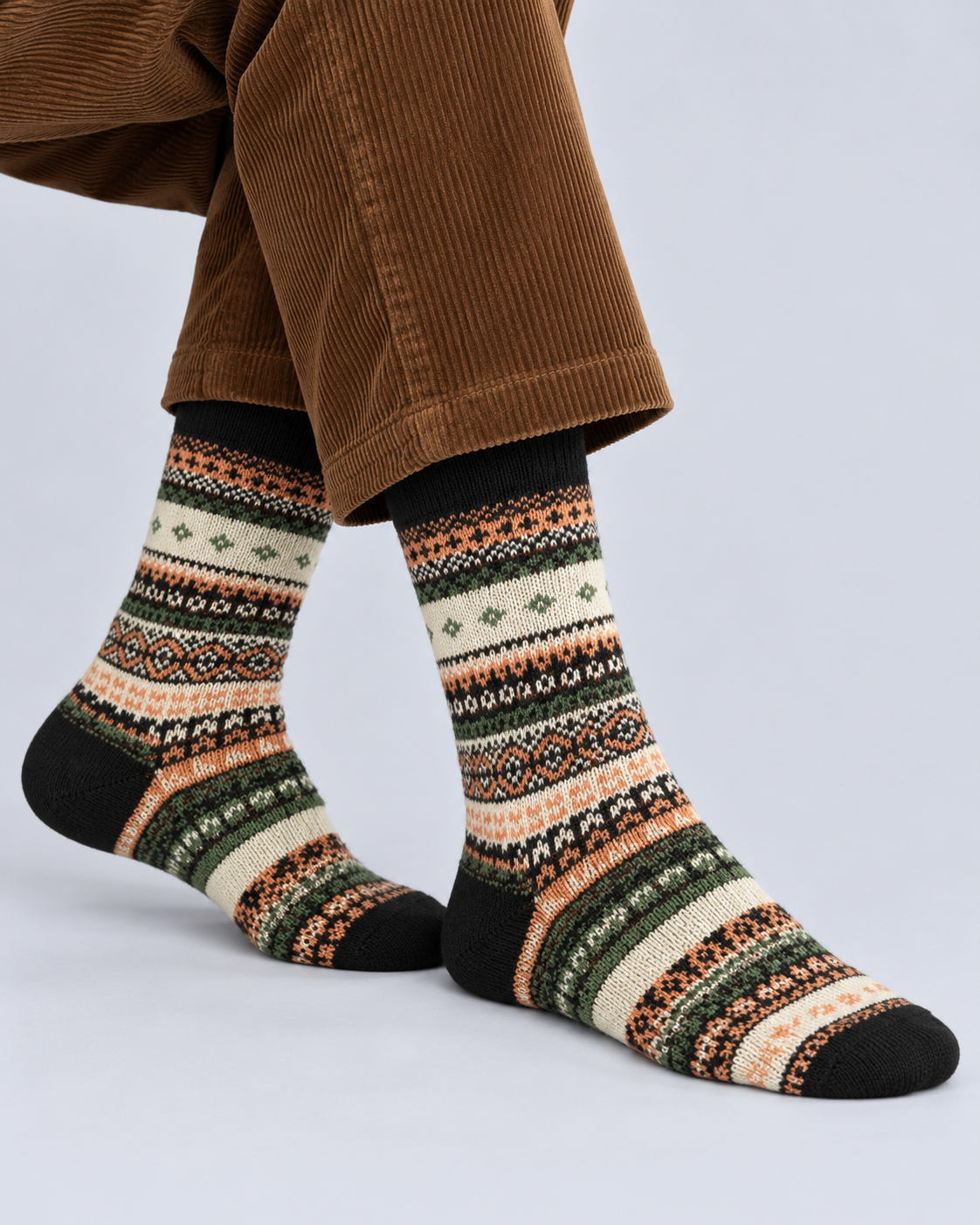 Fair Isle Cotton Crew Socks Pack