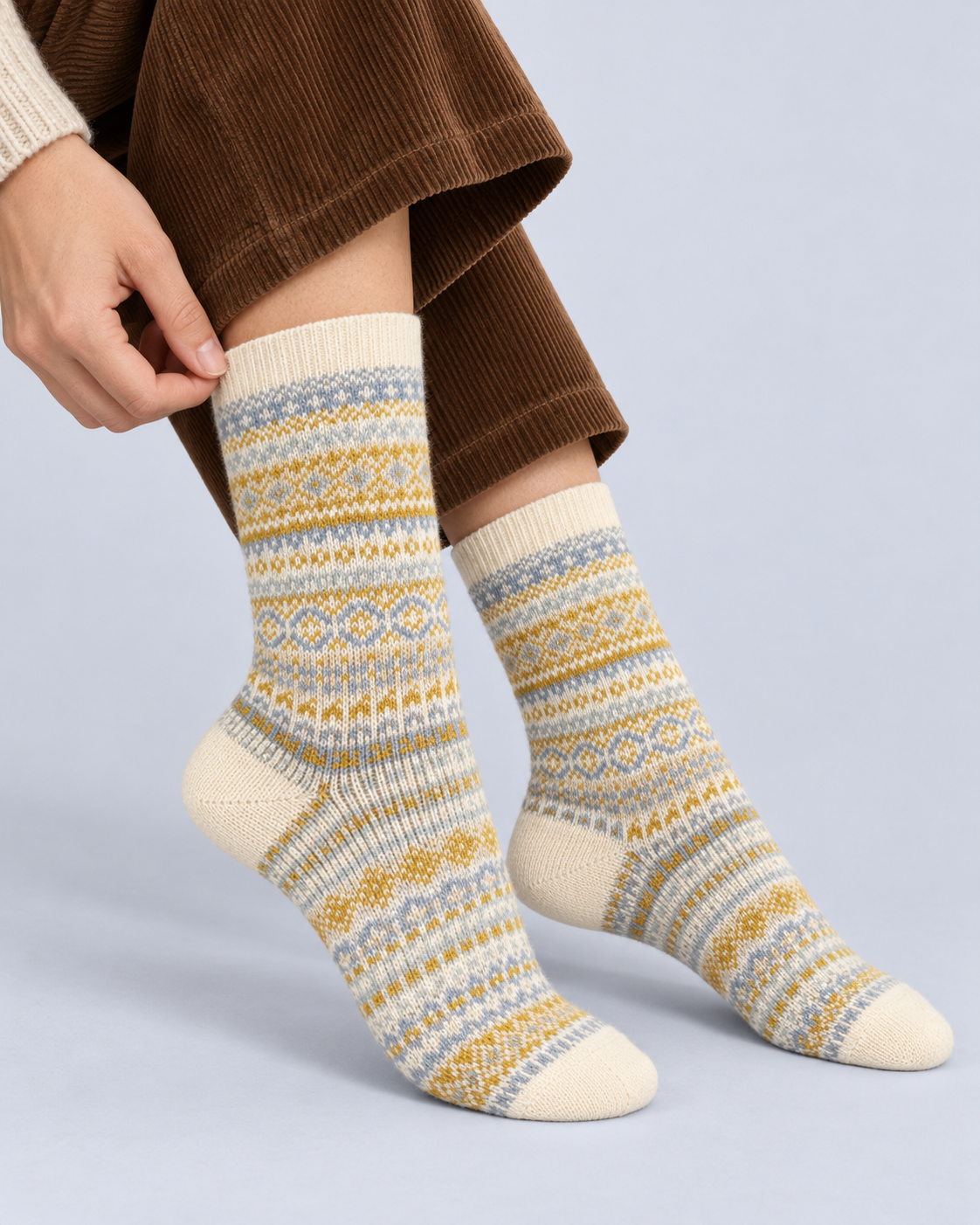 Fair Isle Cotton Crew Socks Pack