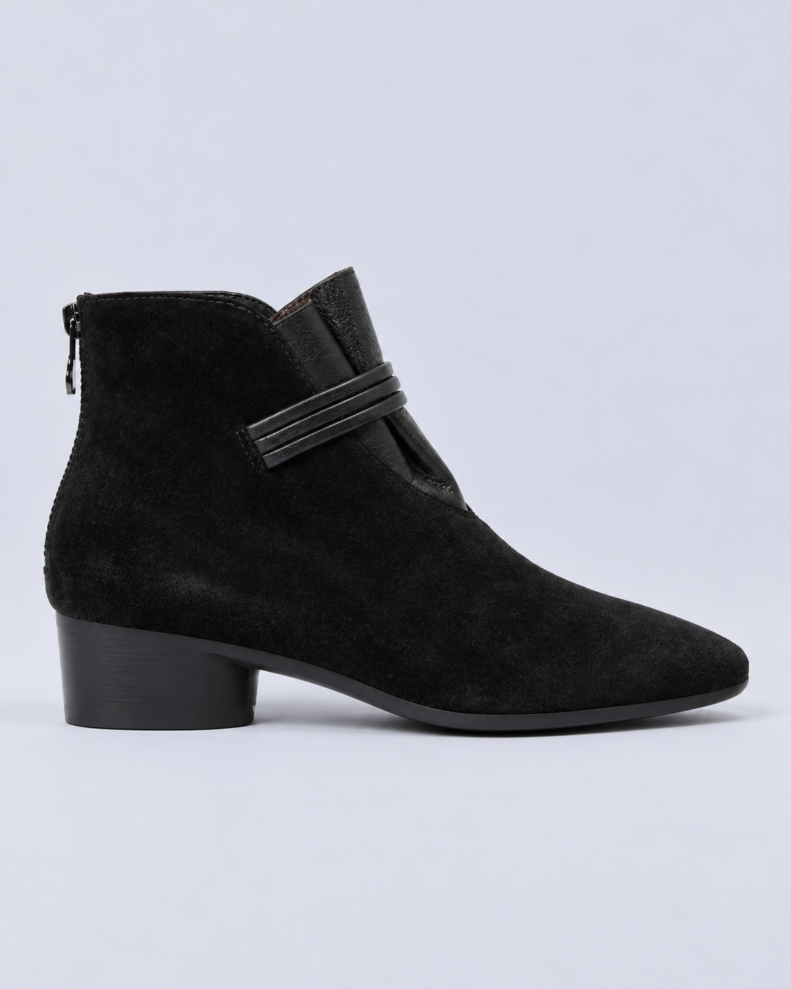 Women's Suede Ankle Boots with Block Heel