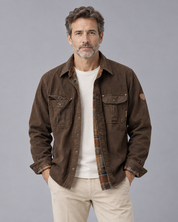 Men's Durable Waxed Cotton Jacket | Versatile Coat with Regular Fit