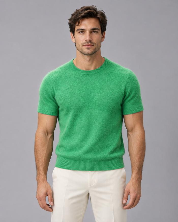 Men's 100% Cashmere T-Shirt | Lightweight Elegant Breathable Tee