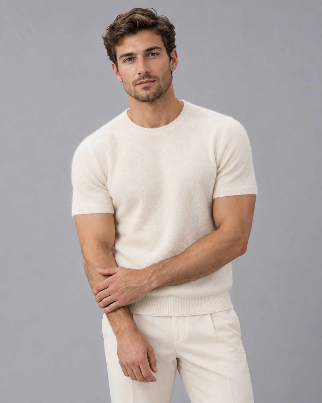 Men's 100% Cashmere T-Shirt | Lightweight Elegant Breathable Tee