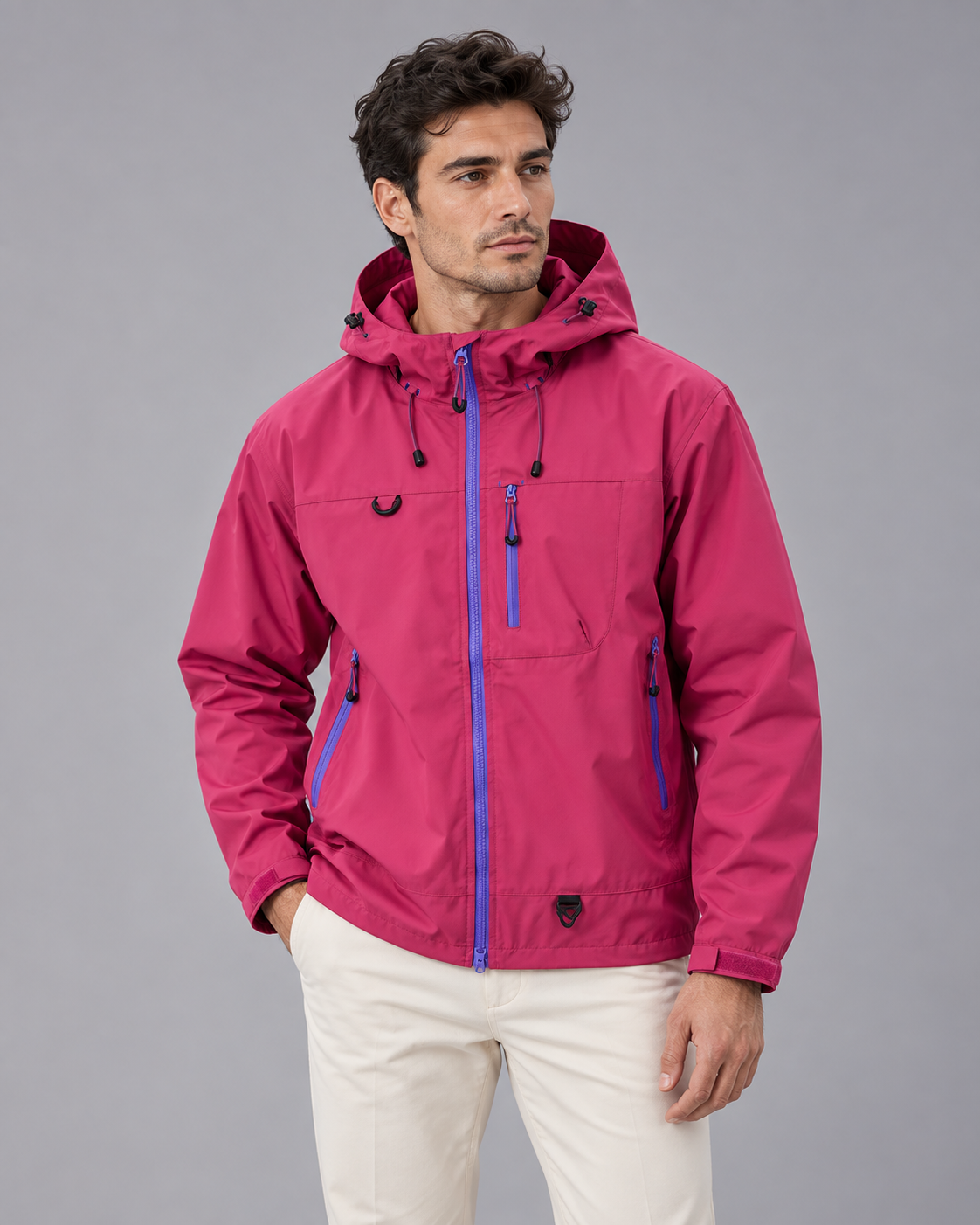 Men's Waterproof raincoat Jacket | Water-Resistant Windbreaker with Adjustable Hood