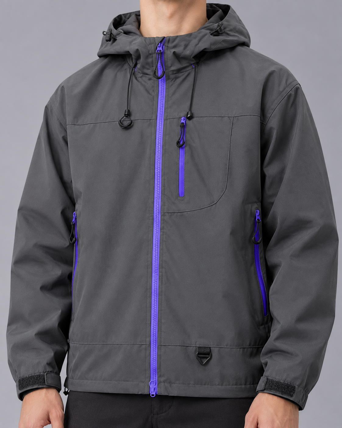 Men's Water-Resistant Lightweight Jacket | Adjustable Hood with Full Zip