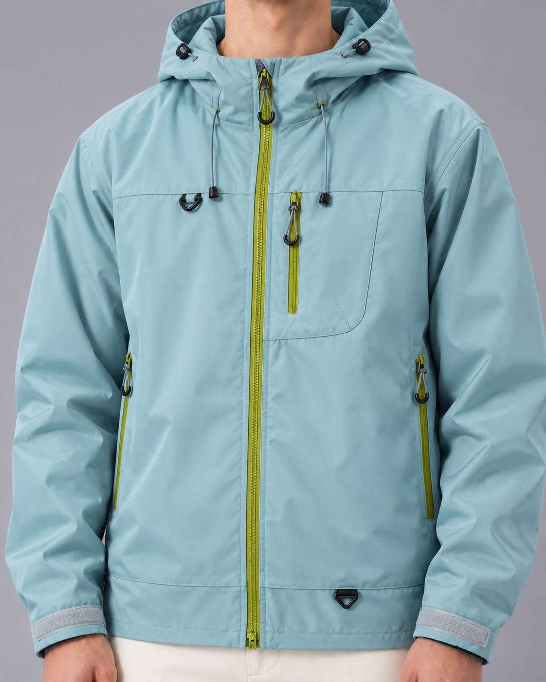 Men's Water-Resistant Lightweight Jacket | Adjustable Hood with Full Zip
