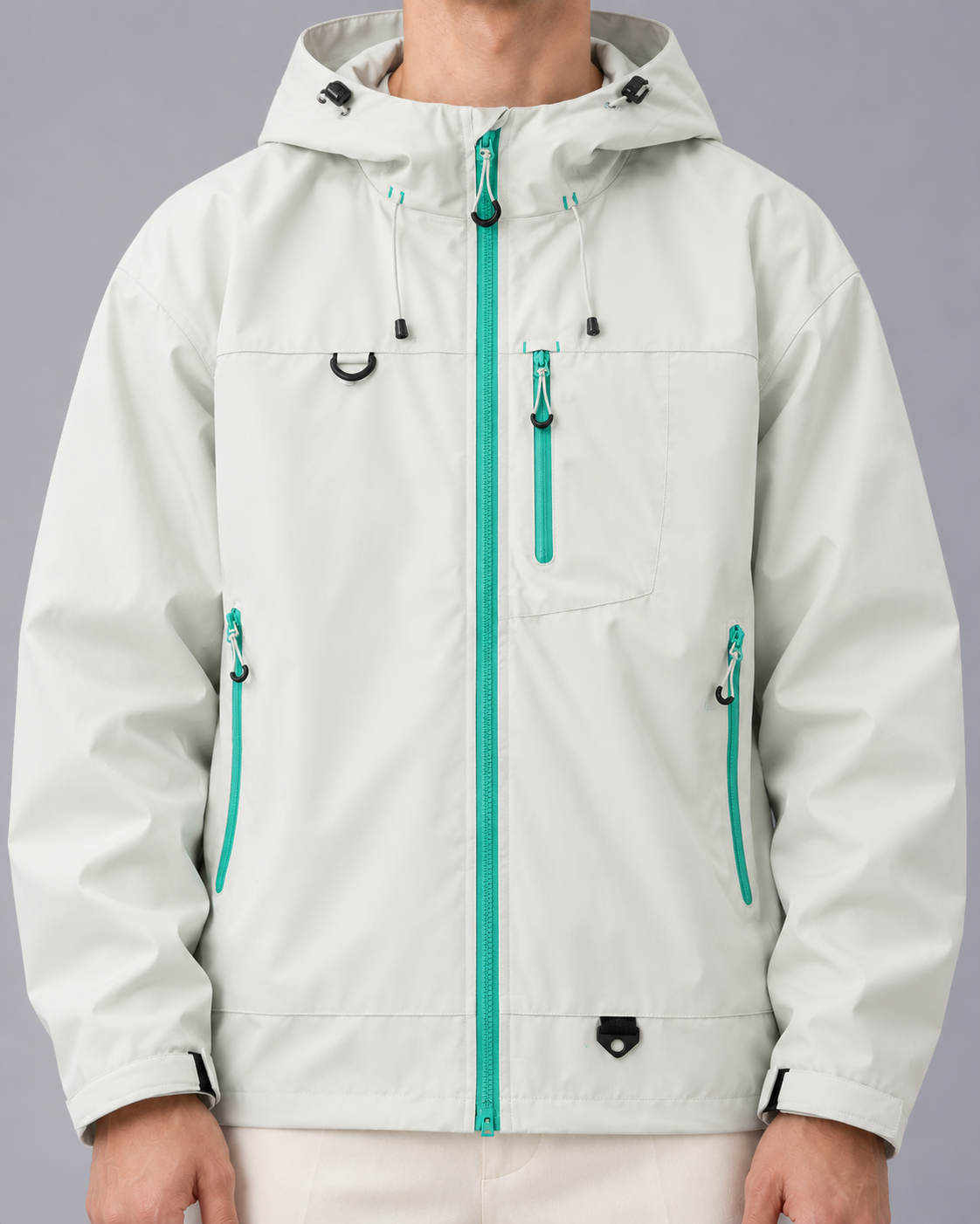 Men's Water-Resistant Lightweight Jacket | Adjustable Hood with Full Zip
