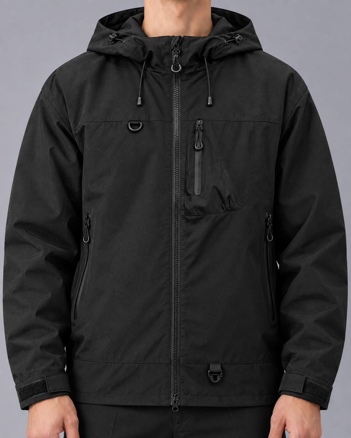 Men's Water-Resistant Lightweight Jacket | Adjustable Hood with Full Zip