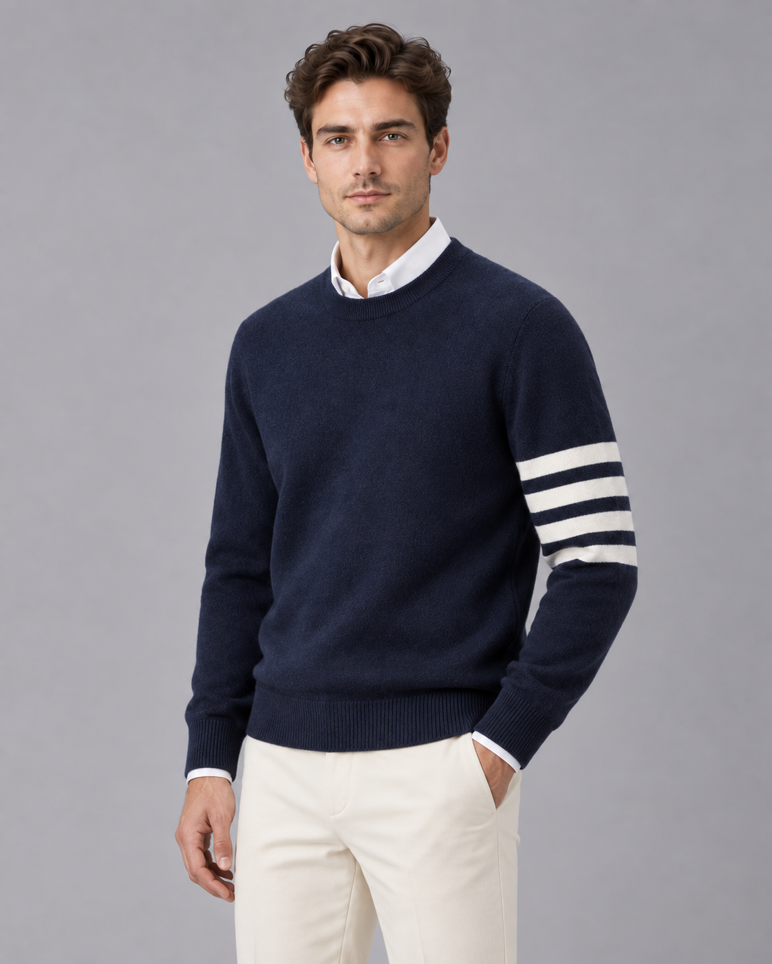 Men's 100% Lambswool Sweater | Crewneck Jumper
