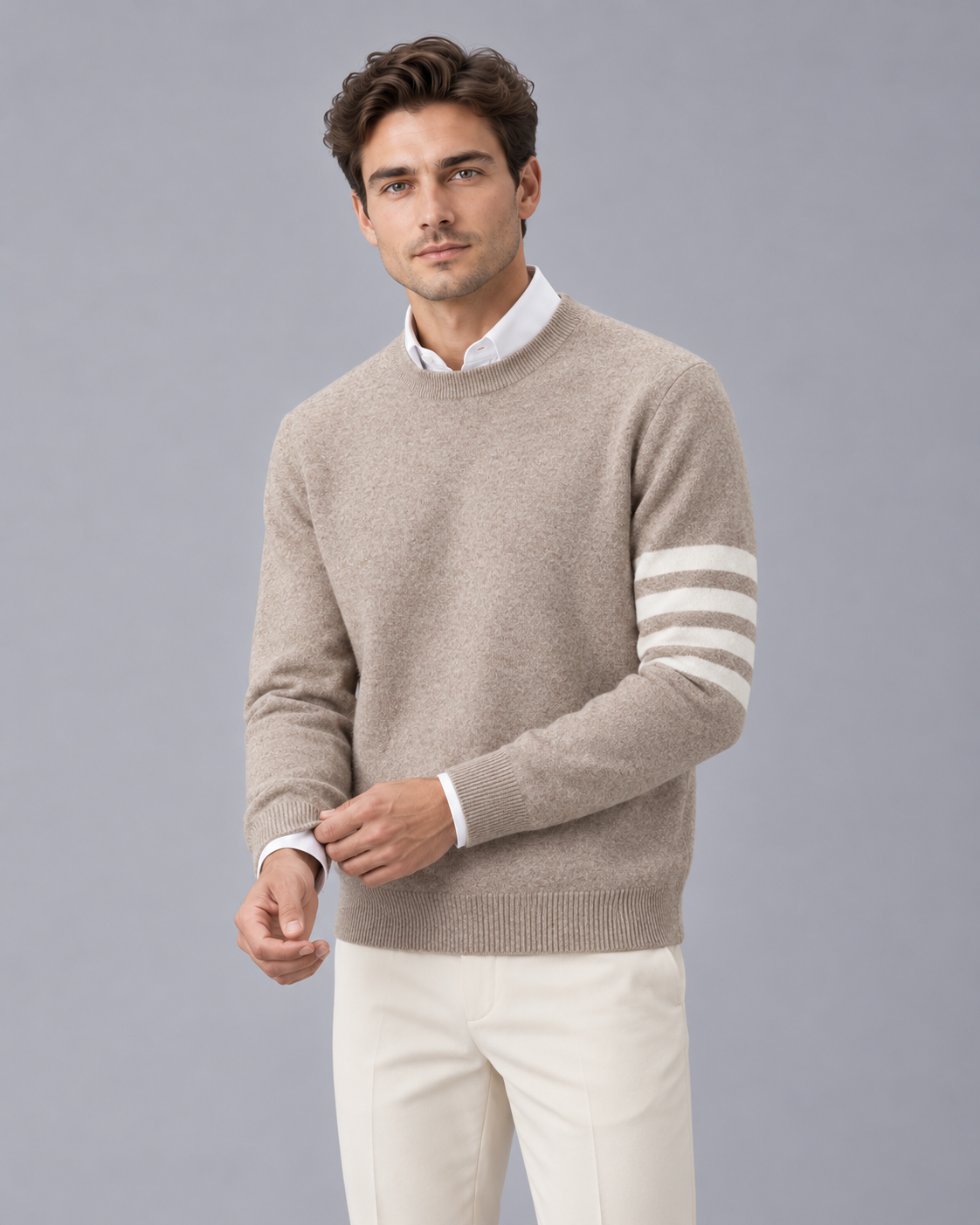 Men's 100% Lambswool Sweater | Crewneck Jumper