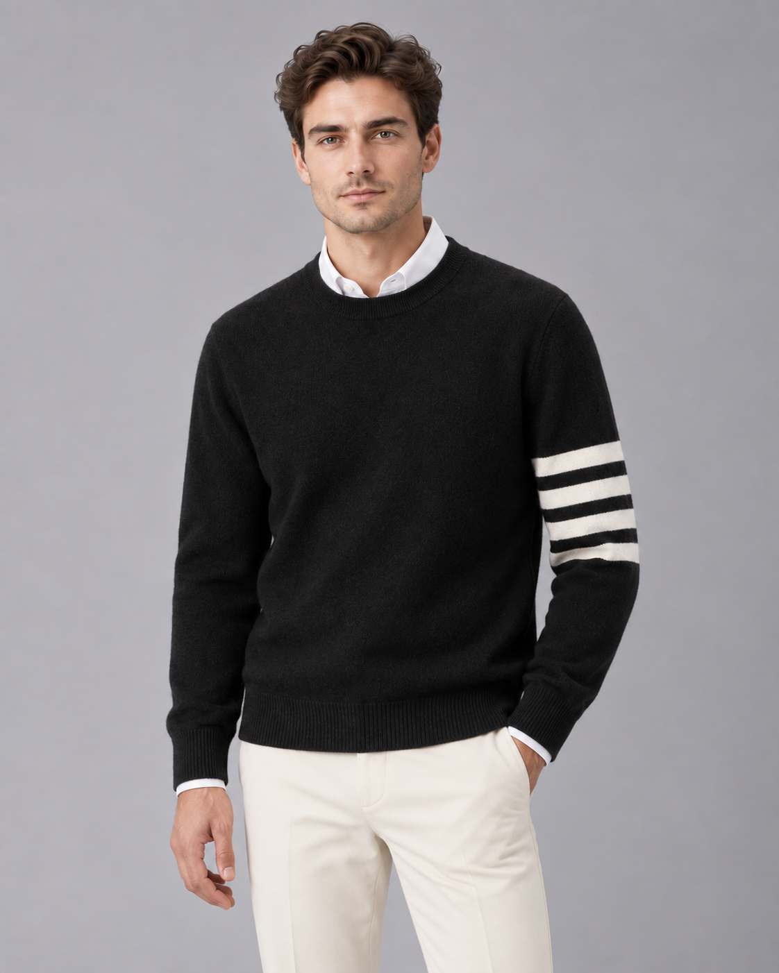 Men's 100% Lambswool Sweater | Crewneck Jumper