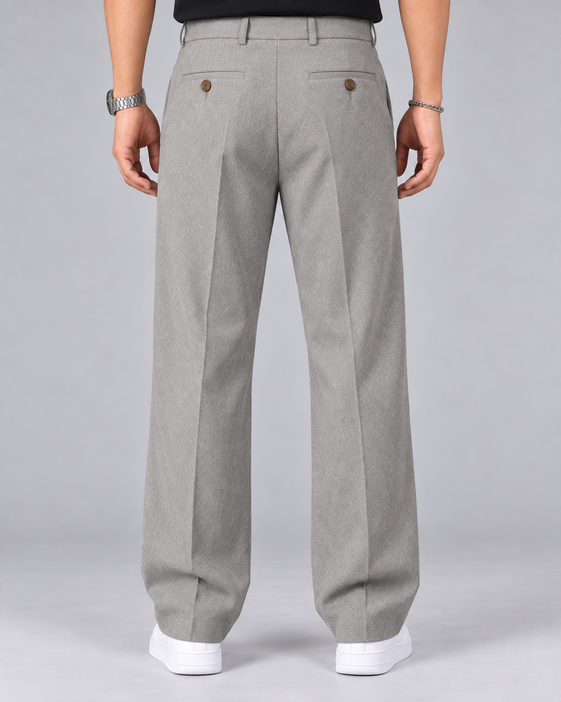 Men's Stretch Straight-Leg Trousers | Wrinkle-Resistant Smart Trousers