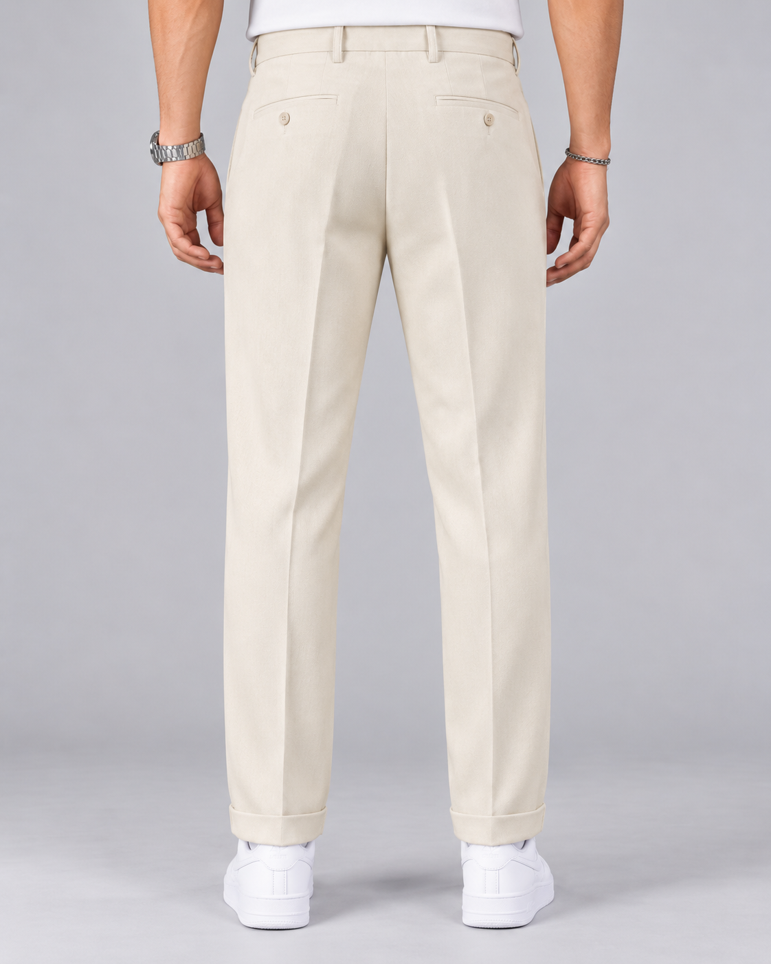Men's High-Waisted Pleated Trousers | Straight-Leg Smart Trousers