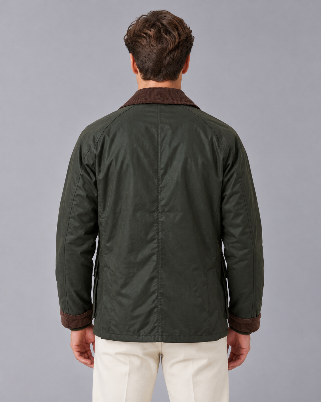 Men's Barn Jacket in Oil-Waxed Nylon | Corduroy Collar, Loose Fit